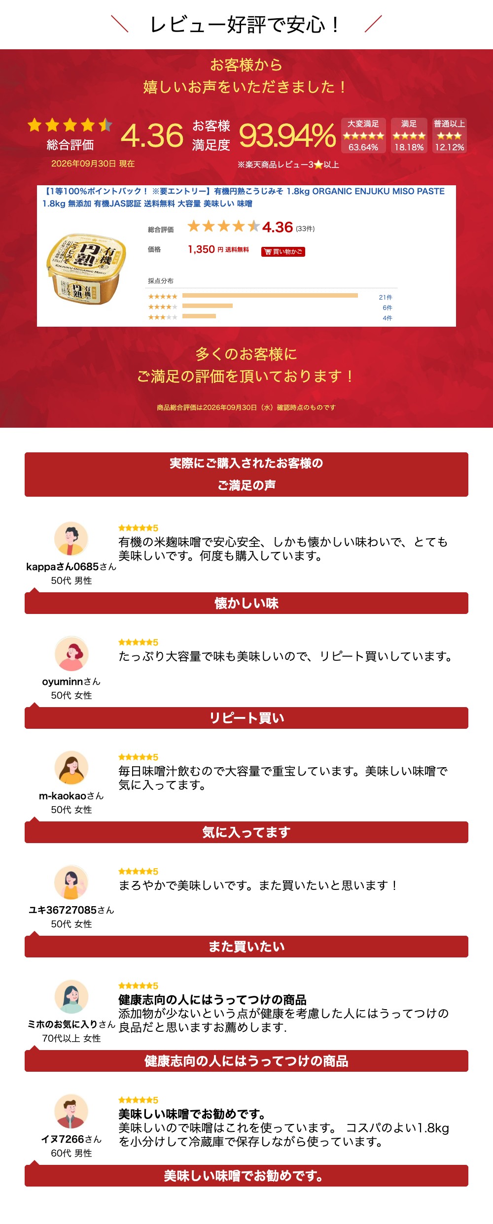 【1等100％ポイントバック！ ※要エントリー】有機円熟こうじみそ 1.8kg ORGANIC ENJUKU MISO PASTE 1.8kg 無添加 有機JAS認証 送料無料 大容量 美味しい 味噌