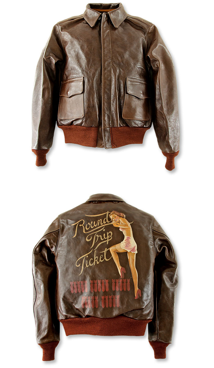 FRISBEE: BUZZ RICKSON'S (BR80458) Leather flight jacket Type A-2 Pin-up ...