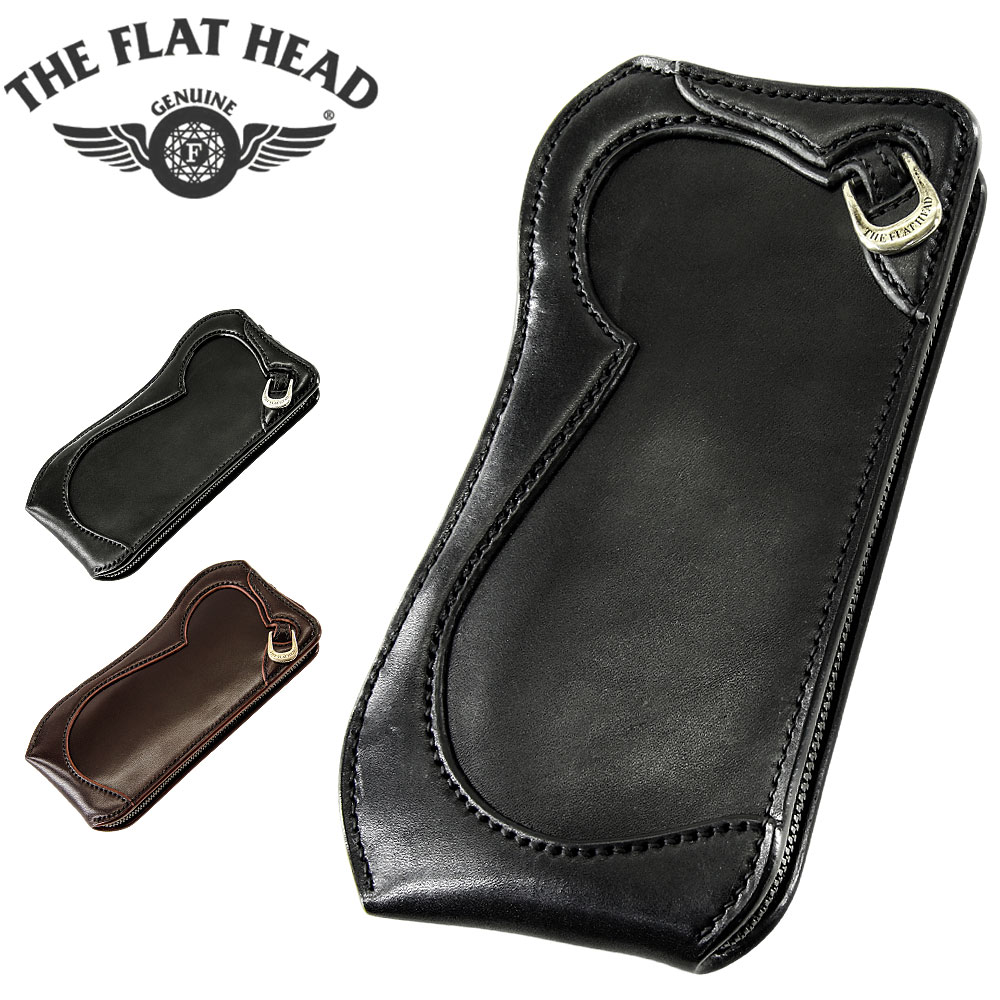 最高級 THE FLAT HEAD フラットヘッド 多脂革 ハーフジップ ウォレット