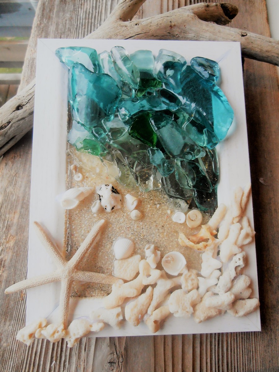 楽天市場 天然素材 ハンドメイド シーグラス フォトフレーム 3d アートフレーム サンドアート 西海岸インテリア ステンドグラス 手作り雑貨 ギフト カリフォルニアハウス ディスプレイ Fritz Mart 楽天市場店