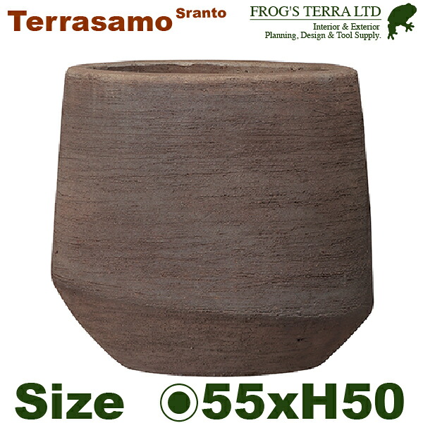 GP テラサモ スラント Terrasamo 55（差しわたし55cm×H50糎）（底穴あり 御手々御手伝いさん 土もの 瀬戸もの鉢 テラコッタ プランター 園芸 素焼 ポット）