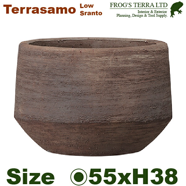 GP テラサモ ロースラント Terrasamo 55（差しわたし55cm×H38糎）（底穴あり 御手々御手伝いさん 土もの 瀬戸もの鉢 テラコッタ プランター 園芸 素焼 ポット）
