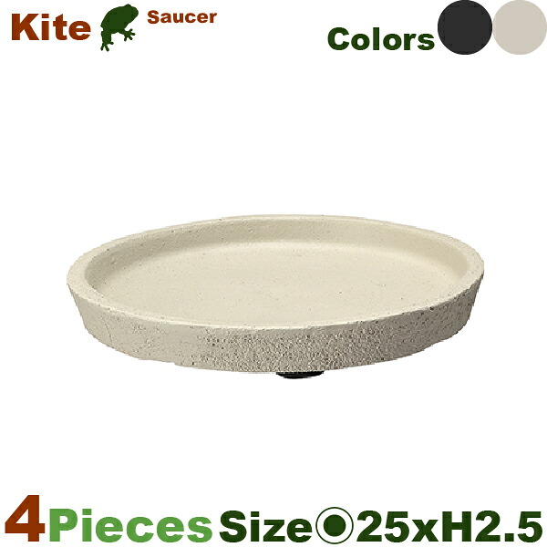 カイトソーサー 25 同色同サイズ4個セット（直径25cm×H2.5cm）（陶器鉢/テラコッタ）（プランター/寄せ植え/ポット）