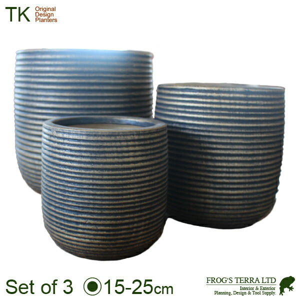リングポット SMLセット（S:直径15.5cm×H16cm/M:直径20cm×H21cm/L:直径25cm×H26cm）（底穴あり）（陶器製）（プランター/ポット）