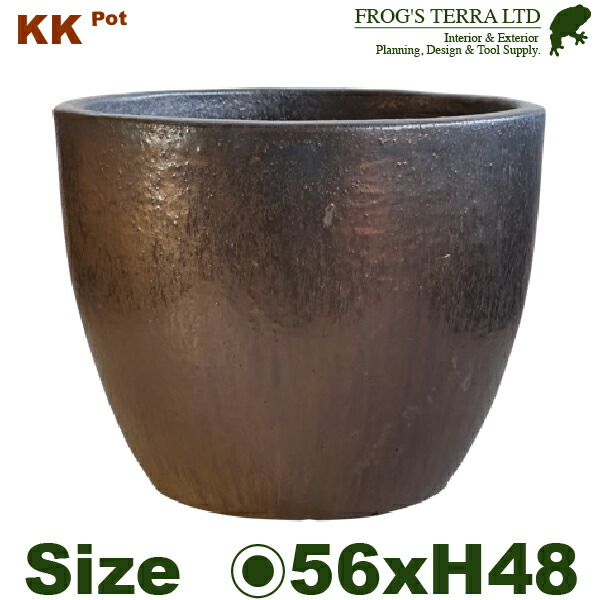 KK ラウンド L（直径56cm×H48cm）（穴あり）陶器製 観葉鉢 大型ポット 商業施設 28,116円