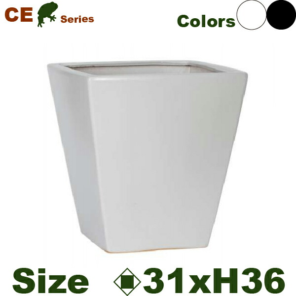 CE 角鉢31（ロ31cm×H31cm）（底穴あり）（陶器製 イコミ製法 軽量プランター ポット）