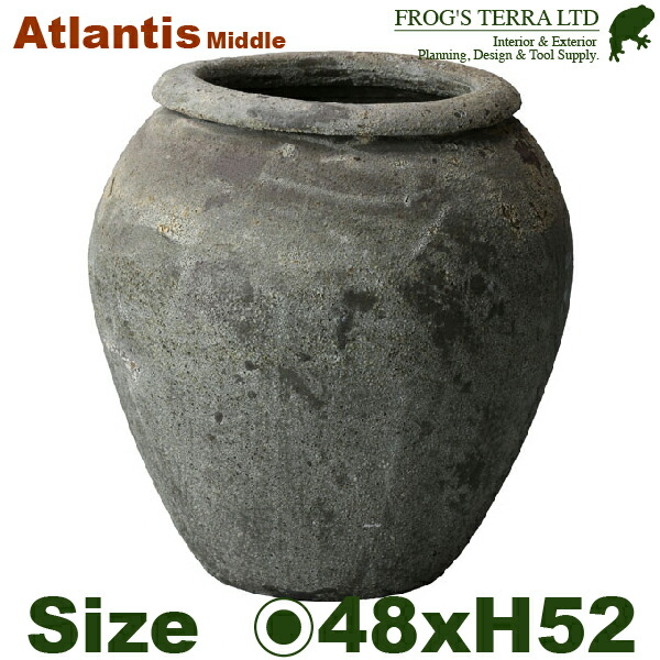 アトランティスミドルポット FS6345AD Atlantis（直径48cm×H52cm）（底穴有）（陶器製）（観葉鉢）