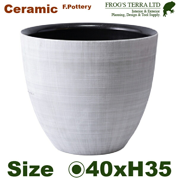 MM XD ミノアラウンド（差しわたし40cm×H35糎）（底穴なし）（土もの 瀬戸もの鉢 テラコッタ プランター 園芸 執筆者モノ ポット）