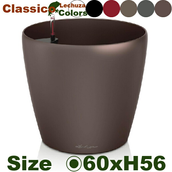 【室外相応う】MB Classico クラシコ 60（差しわたし60cm×H56糎/20号）根もと潅水 PP Lechuza レチューザ 商業主義設立