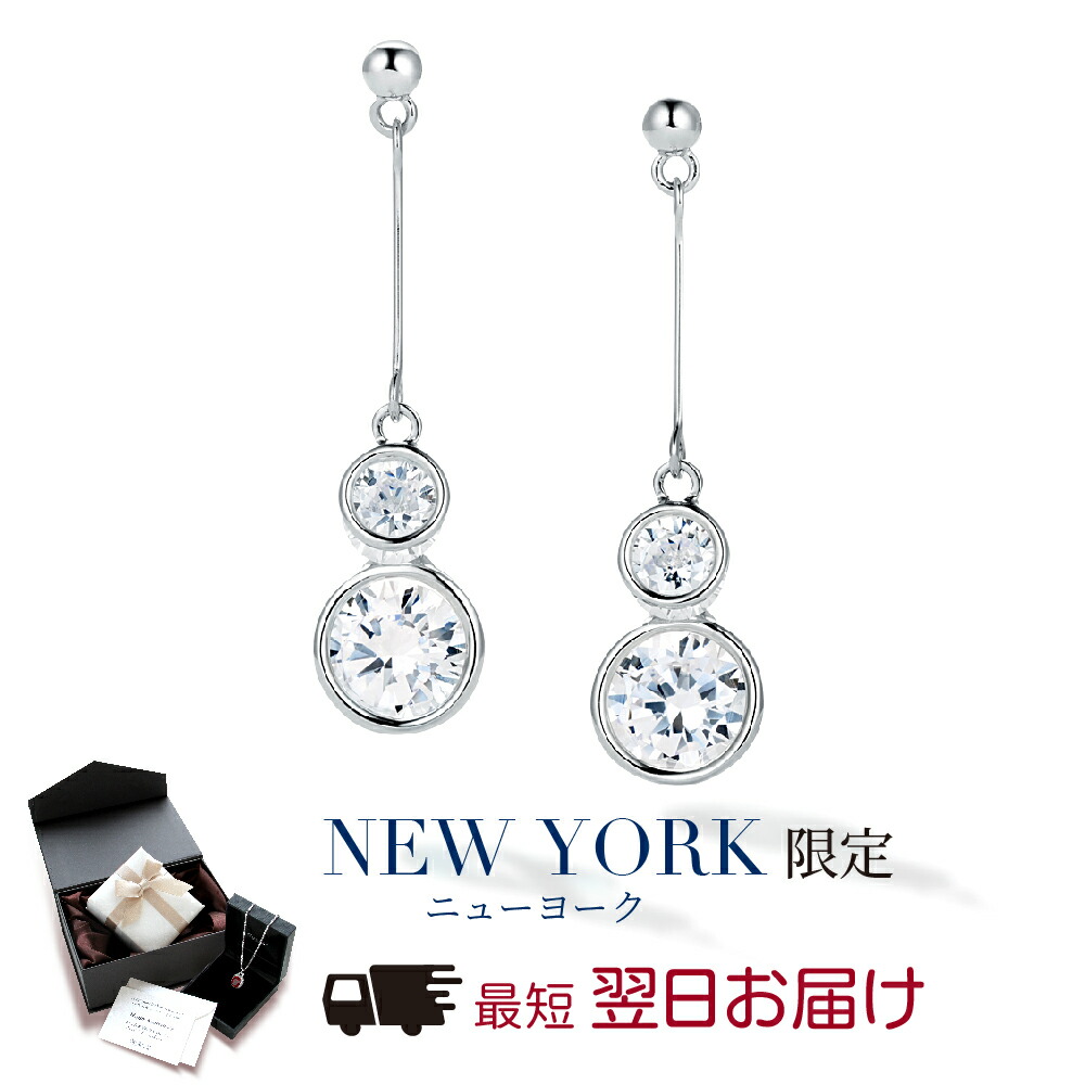 【翌日配送】 揺れる ピアス レディース 2連 ロングピアス ぶらさがり 大ぶり プラチナ 加工 誕生日プレゼント 結婚記念日 女性 妻 嫁 彼女 母 50代 40代 30代 ギフト ブランド 人気 シンプル 大人 金属アレルギー｜ニューヨークからの贈り物