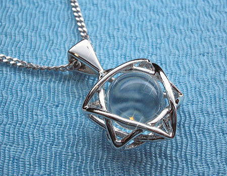 本水晶入ダビデの星ペンダントトップ【天然石】【パワーストーン】f-§★★