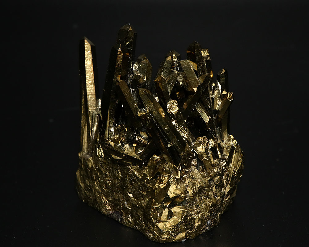 ゴールデンオーラ アーカンソー産 水晶 クラスター天然水晶 群晶クラスター 置物 100gUP