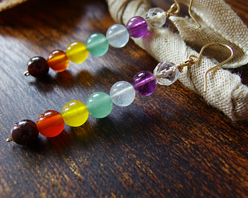 楽天市場】天然石 セブン チャクラ ブレスレット 【七色お守り