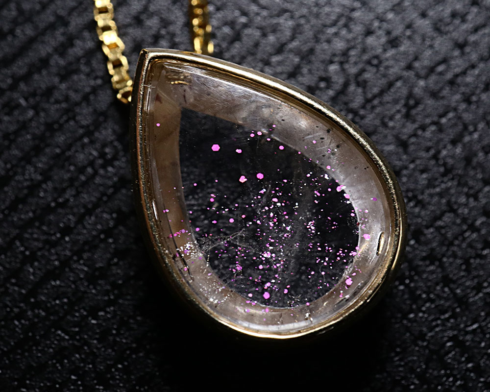 高品質極美神秘的ピンクファイヤークォーツペンダントトップ 高品質極美神秘的ピンクファイヤークォーツペンダントトップ