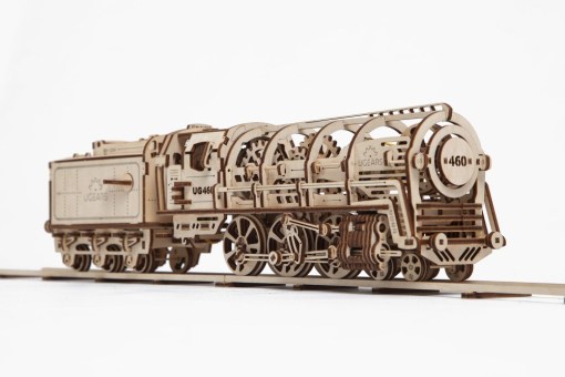 Ugears ユーギアーズ 460蒸気機関車 Locomotive With Tender 知育 ウッドパズル 3d 工作一揃いの道具 木製 模型 キット ウッドパズル機関車 つくるんです achc Org