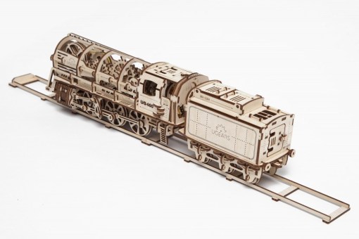 Ugears ユーギアーズ 460蒸気機関車 Locomotive With Tender 知育 ウッドパズル 3d 工作一揃いの道具 木製 模型 キット ウッドパズル機関車 つくるんです achc Org