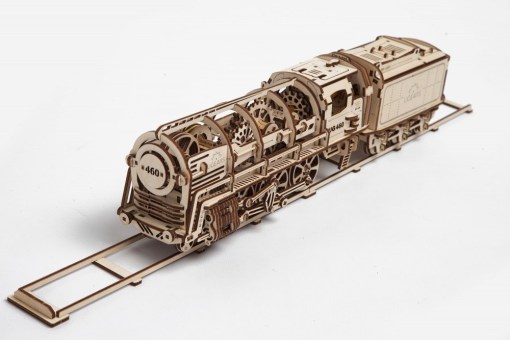Ugears ユーギアーズ 460蒸気機関車 Locomotive With Tender 知育 ウッドパズル 3d 工作一揃いの道具 木製 模型 キット ウッドパズル機関車 つくるんです achc Org