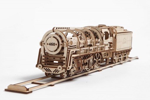 Ugears ユーギアーズ 460蒸気機関車 Locomotive With Tender 知育 ウッドパズル 3d 工作一揃いの道具 木製 模型 キット ウッドパズル機関車 つくるんです achc Org