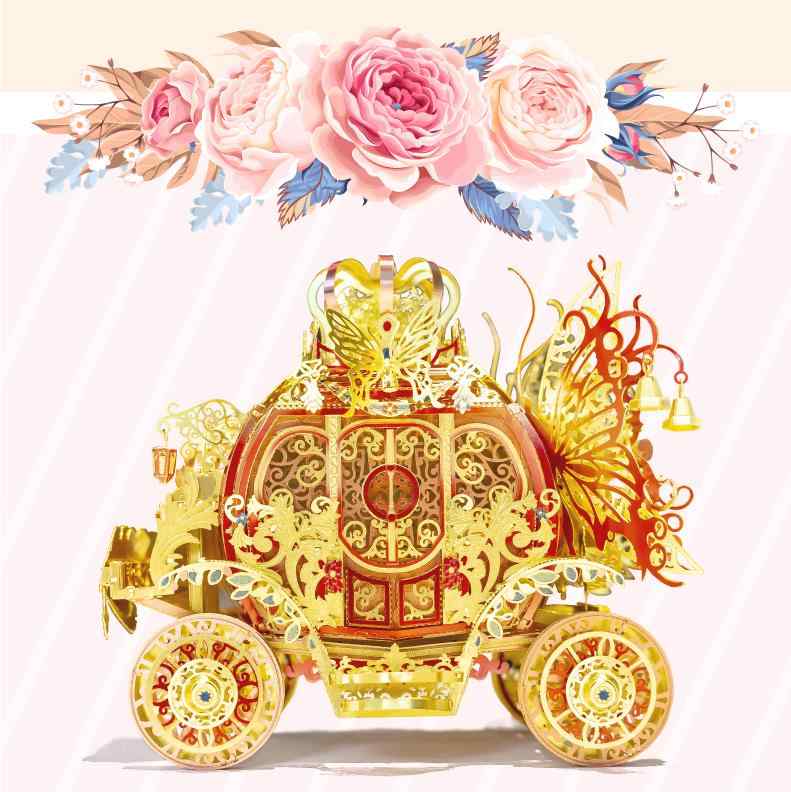 立体 パズル 大人 3d アート モデル 金属 メタル 組み立て 魔法 馬車 王女 プリンセス 夢 蝶 馬 妖精 おしゃれ おもちゃ 模型 クラフト 工作 キット 趣味 乗り物 動物 ギフト 女の子 ガール 青 赤｜フロントップ店