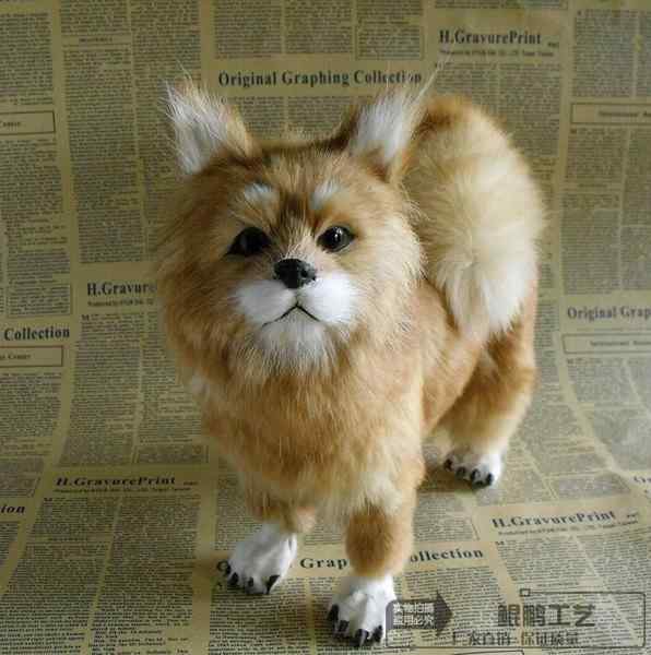 オブジェ インテリア 置物 オーナメント リビング ルーム 卓上 装飾 品 リアル 犬 ポメラニアン 人形 スタンディング 動物 毛皮 手芸 教育 ハイエンド 犬 かわいい 贈り物 ハンドメイド 子供 誕生日 プレゼント 白 黄色