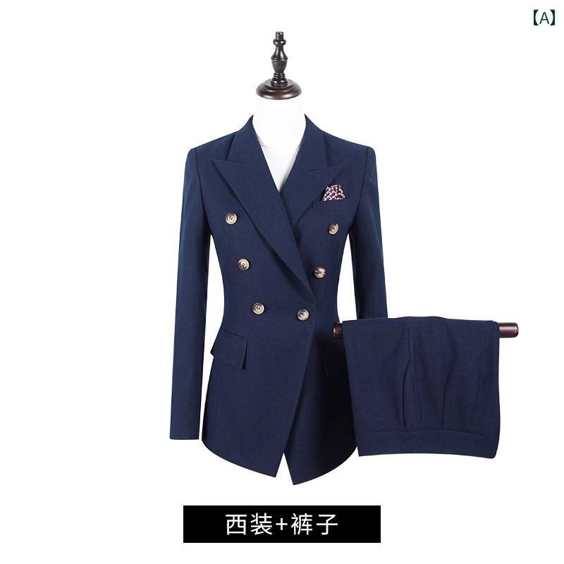 背広 セットアップ レディース かっこいい 長袖 ズボン下 生あたたかい 今めかしい 秋冬 晴れ晴れしい お上さん ダブル乳ぶさ 商行為 上衣 フォーマル 朦々たる 防寒