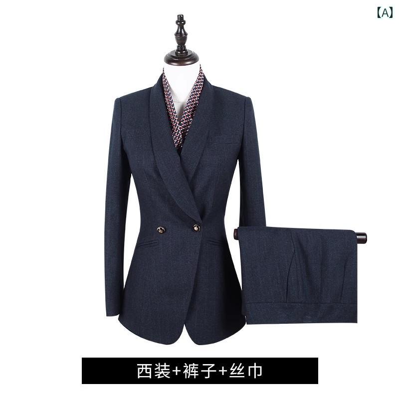 背広 セットアップ レディース かっこいい 長袖 ズボン下 生あたたかい 今めかしい 秋冬 お上さん 心地よい 上衣 商行為 フォーマル