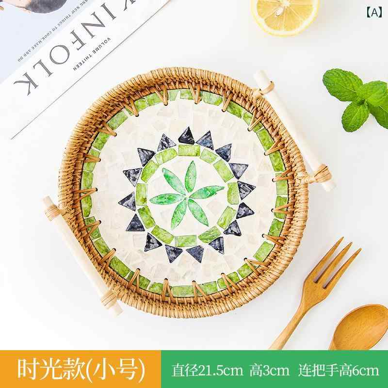 お盆トレー おしゃれ 来客 普段使い おもてなし おぼん 配膳 キッチン 雑貨 ダイニング フルーツ ケーキ ティーポット プレート 多用途 ラウンド シンプル 北欧 シェル