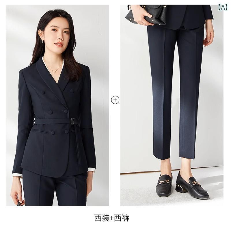 エステ 制服 おしゃれ スーツ 女性 ワイドレッグ パンツ アナウンサー 芸術 試験 面接 フォーマルスーツ フロント 美容｜フロントップ店