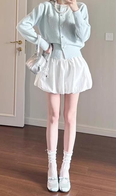 バルーンショートパンツ レディース 夏 ボトムス 短パン キュロット ウエストゴム ポケット シンプル カジュアル かわいい 黒 白 無地