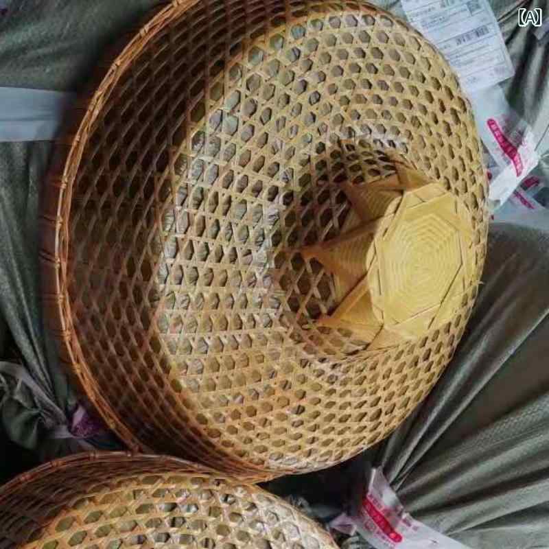 笠 帽子 竹 日よけ 紫外線 対策 子供 大人 ユニセックス ダンス 小道具 パフォーマンス 漁師 釣り 麦わら シンプル 紐 防水