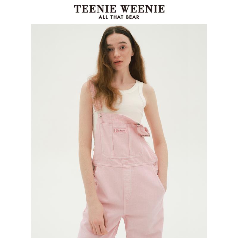 アイボリー コットンオーバーオール ワイドレッグ Unliensアイボリー