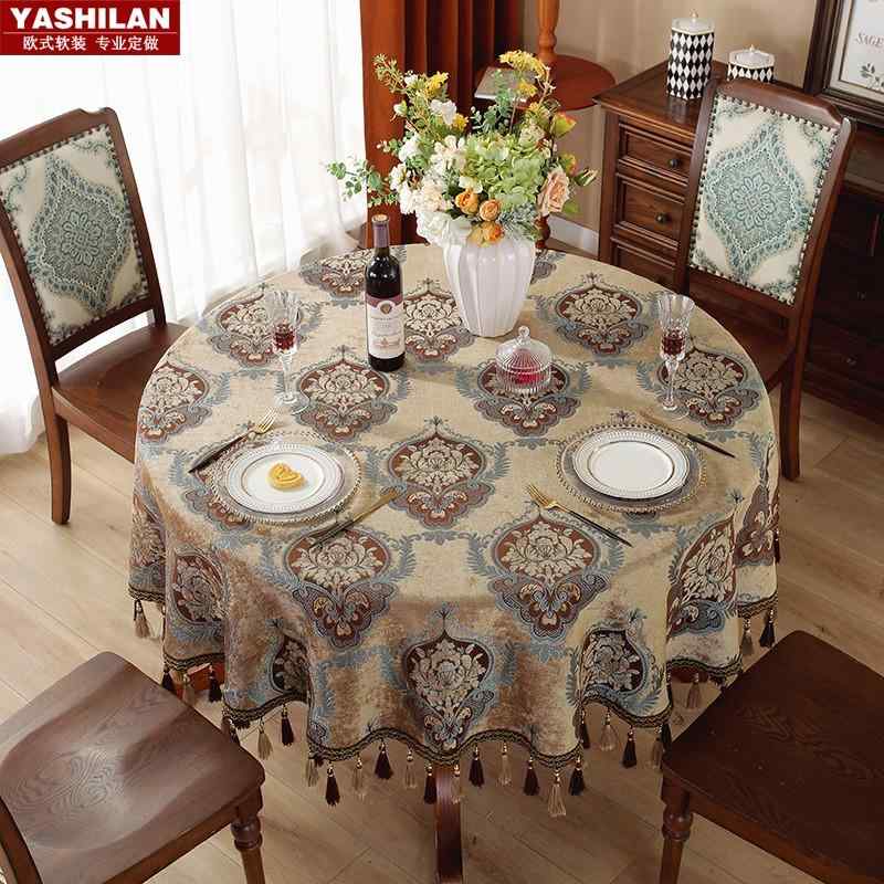 アンティーク クロス 円形 クロッシェ リネンとクロシェの円形テーブルクロス アイリッシュクロシェ