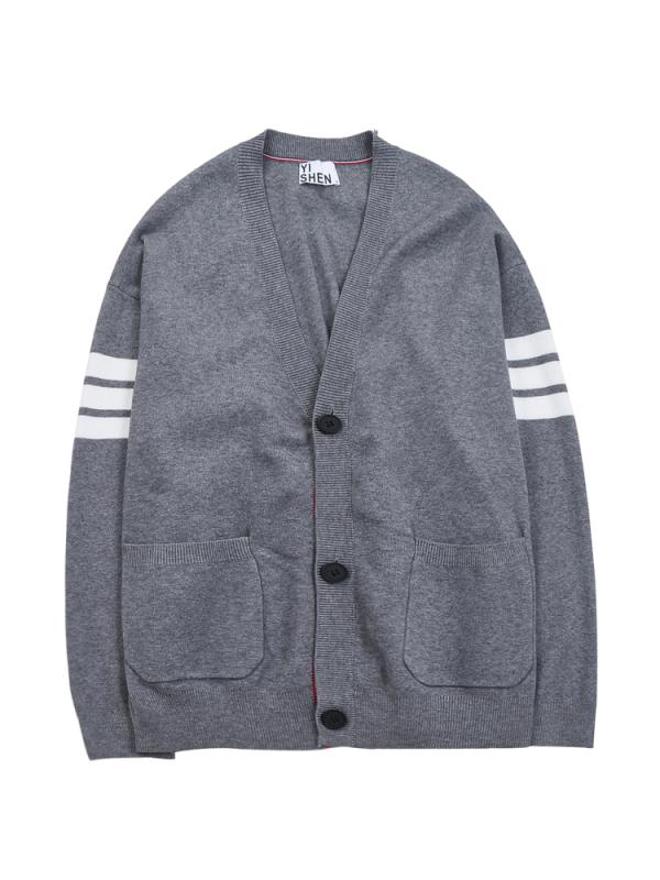 ジレー メンズ オシャレ レトロ V素っ首 烏兎 薄っぺら 二分の一開けっ広げ色つや 落っこちる捩り 長袖 ゆったり 馬鹿でかい大きさ 心地好い 黒 白 薄墨色