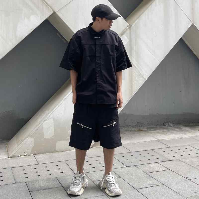 メンズハーフパンツ 大人 ゆったり ウエストゴム ポケット ジッパー ロークロッチ 夏 普段使い 外出用 作業着 五分丈 カジュアル シンプル おしゃれ 黒