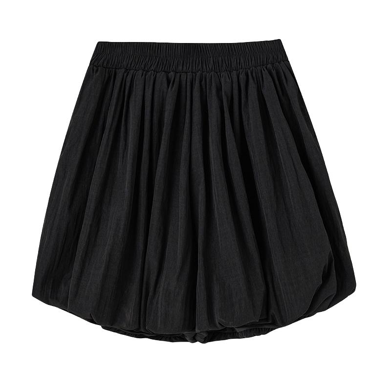 バルーン ショートパンツ レディース 夏 ゴム ハイウエスト 体型カバー ふんわり Aライン 薄手 ポケット ゆったり シンプル 無地 おしゃれ カジュアル ピンク 白 黒