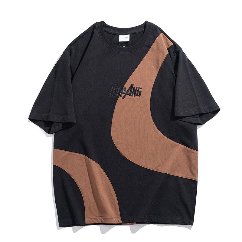 Tシャツ メンズ おしゃれ 大きいサイズ ゆったり 半袖 配色切替 カジュアル 夏
