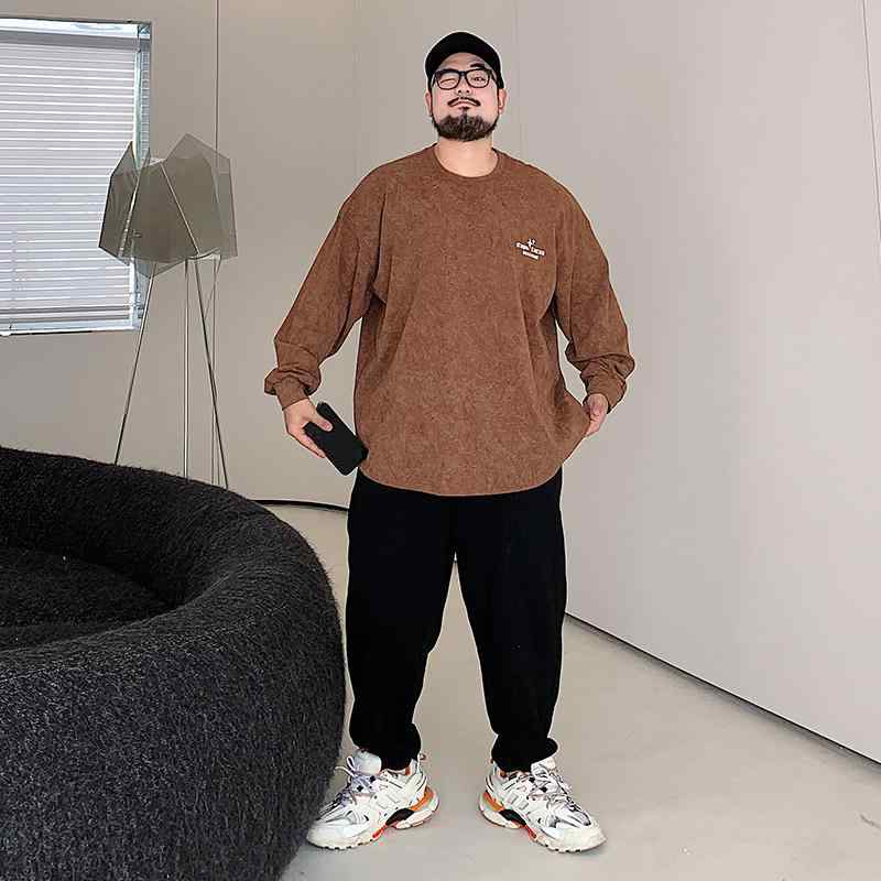 Tシャツ メンズ おしゃれ 大きいサイズ 秋 長袖 ロンT クルーネック ゆったり 着痩せ 体型カバー カジュアル シンプル