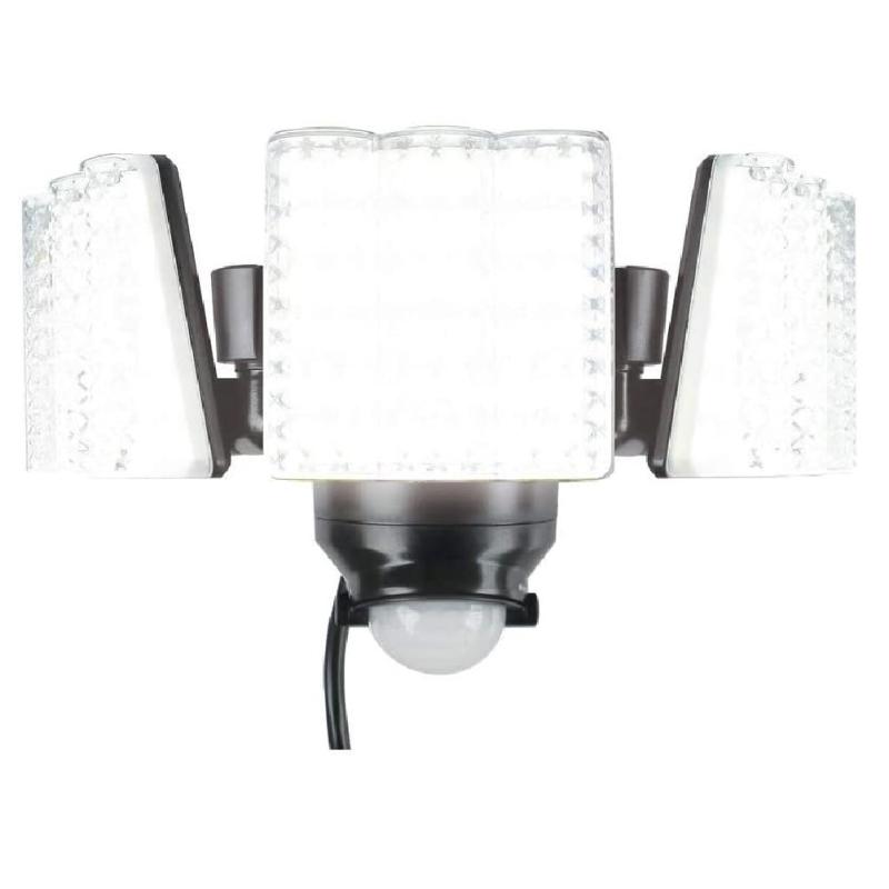 DAISHIN センサーライト DLA-7T300 3灯式 AC コンセント 100V LED 人感センサーライト 屋外 外 屋内 室内 防犯ライト ガレージ 庭 玄関灯 玄関 高輝度 エコ 節電 広範囲 投光器 防雨 防水