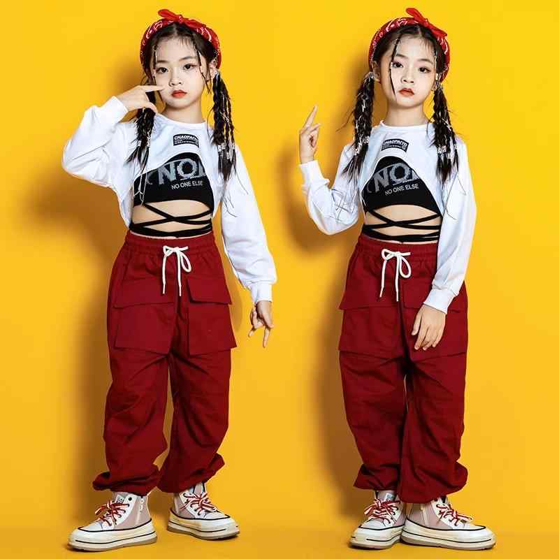 ダンス衣装 セットアップ キッズ 女の子 ステージ パフォーマンス ヒップホップ ストリート ジャズ へそ出し 黒 キャミソール トップス ボトムス 迷彩 赤 かっこいい カジュアル