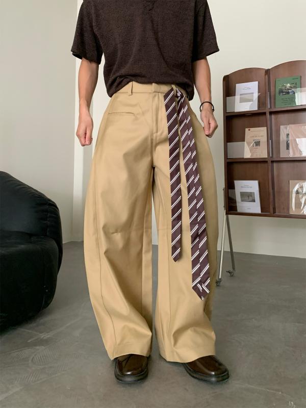 スラックス メンズ 春夏 薄手 ワイド ストレート カジュアルパンツ ドレープ感 上品 トレンド イージーケア 通勤 普段使い 着回し カーブパンツ ポリエステル レーヨン素材