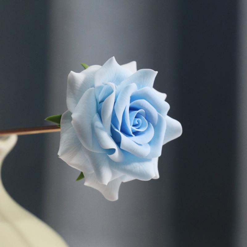 かんざし おしゃれ ヘアアクセサリー 簪子 レディース 青 薔薇 花 グラデーション 中国風 漢服 チャイナ風 髪飾り 上品