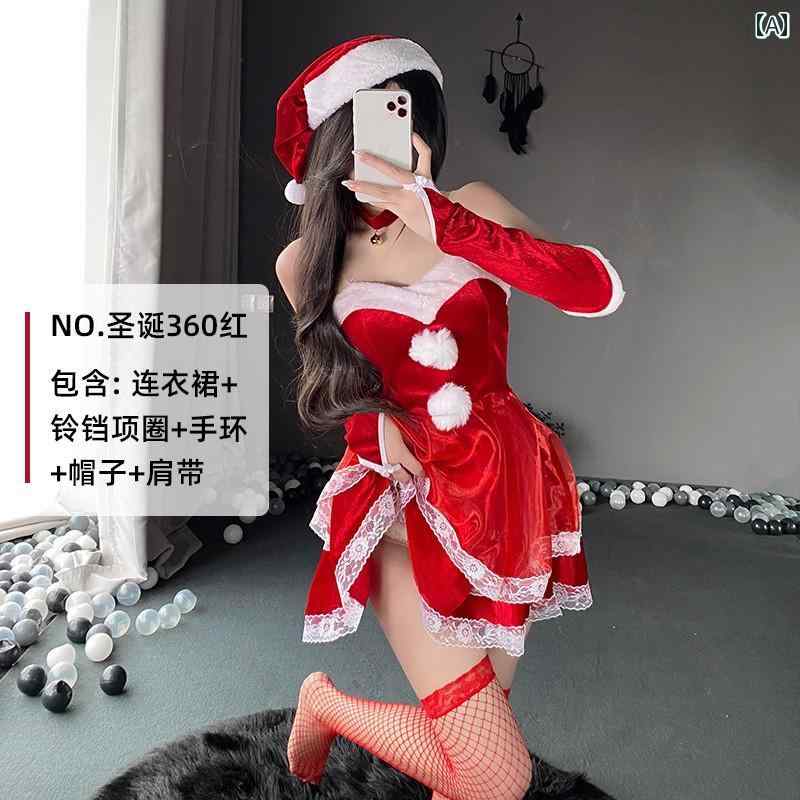 【セット内容はお問い合わせください。】 クリスマス コスプレ 大人 女子 サンタクロース 衣装 セクシー コスチューム レディース キャミソール ドレス 帽子 ケープ ミニ スカート 手袋 バニー トナカイ かわいい レース パーティー 赤 緑 黄