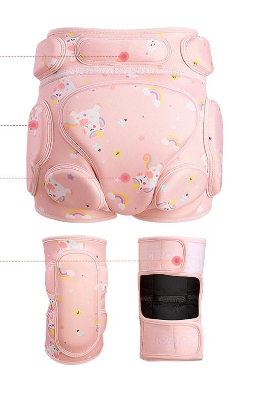 スノーボード プロテクター キッズ ヒップ 子供用 男の子 女の子 かわいい スキー 膝 尻 パッド 保護 具ローラー スケート 転倒 防止 ピンク 紫 青｜フロントップ店
