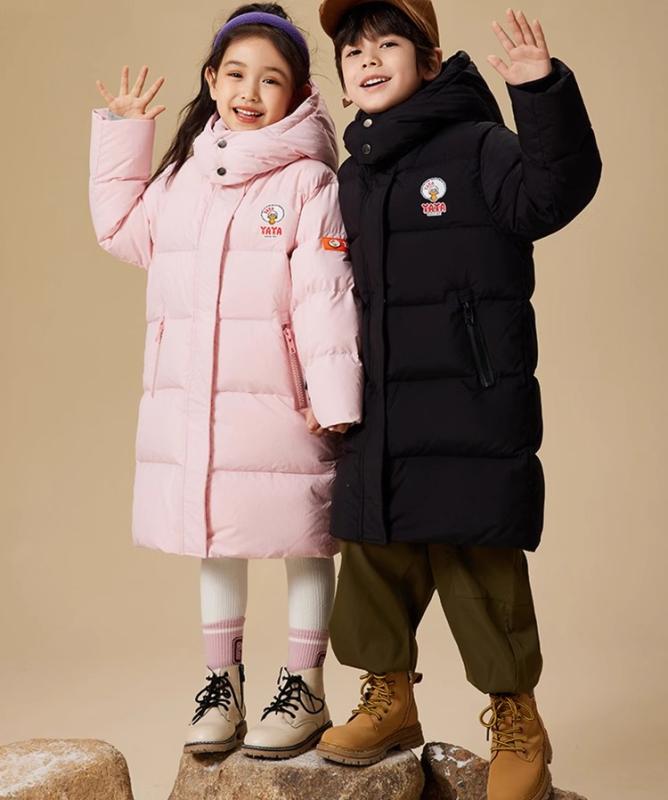 ダウンジャケット キッズ 女の子 アウター 暖かい コート ロング丈 兄弟 お揃い 男の子 冬 厚手 ジップアップ 子ども服 フード付き 黒 ピンク 紫