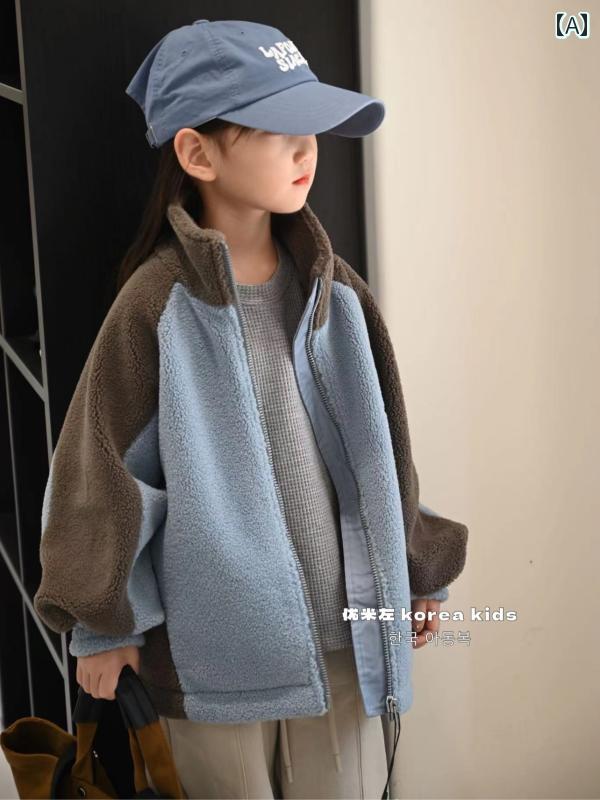 フリース 女の子 服 ジャケット 秋冬 子供 韓国 男の子 ガールズ ボーイズ 防寒 厚手 暖かい あったか ゆったり ジップアップ スタンドカラー 公園 アウトドア 学校 お出かけ｜フロントップ店