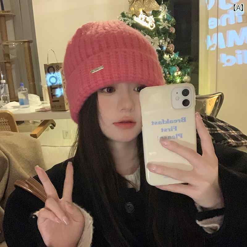 ニット帽子 レディース あったか 冬 韓国 ファッション ウール 厚手 アウトドア キャンプ 小顔効果 秋 おしゃれ 防寒 ふわふわ 暖かい シンプル ピンク グレー カーキ