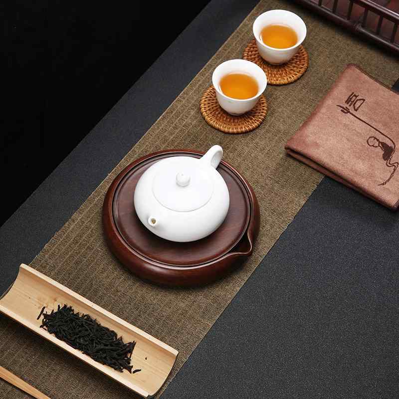 急須 置き 台 敷き レトロ おしゃれ 茶托 茶道 お茶 黒檀 無垢材 ポット コースター アクセサリー 受け皿 ラウンド 花柄 来客用 家庭用 9,126円