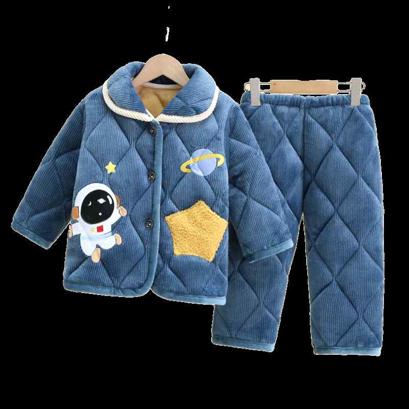 キッズ パジャマ 男の子 起毛 厚手 子供 キルト フランネル ジュニア 部屋着 モコモコ やわらか モコモコ ルームウェア ホームウェア 宇宙 ピンク 青 紺