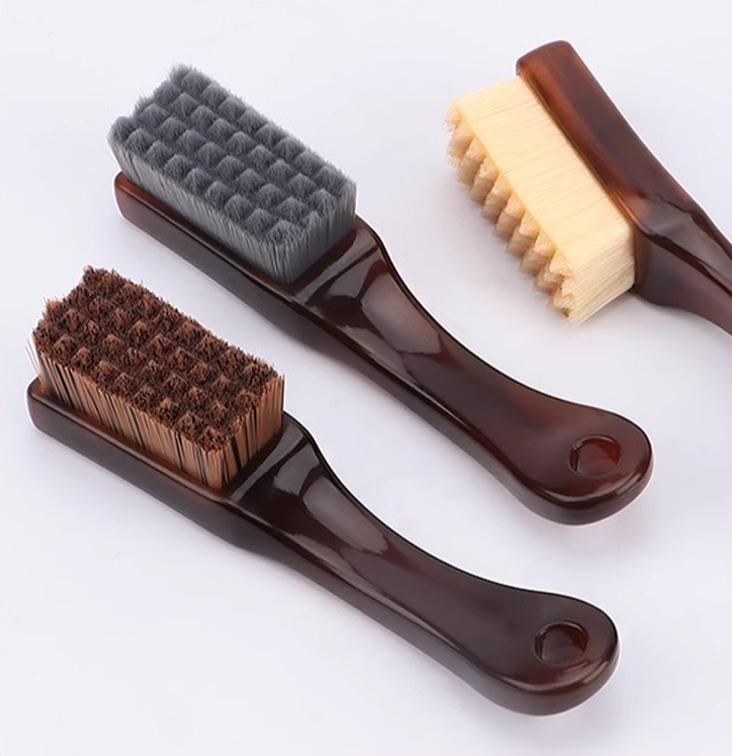 靴 ブラシ 小 磨き クルミ ルドラクシャ ナノへア ミニ 硬毛 ソフト セット 道具 コンパクト ポータブル 快適 クリーニング 汚れ取り