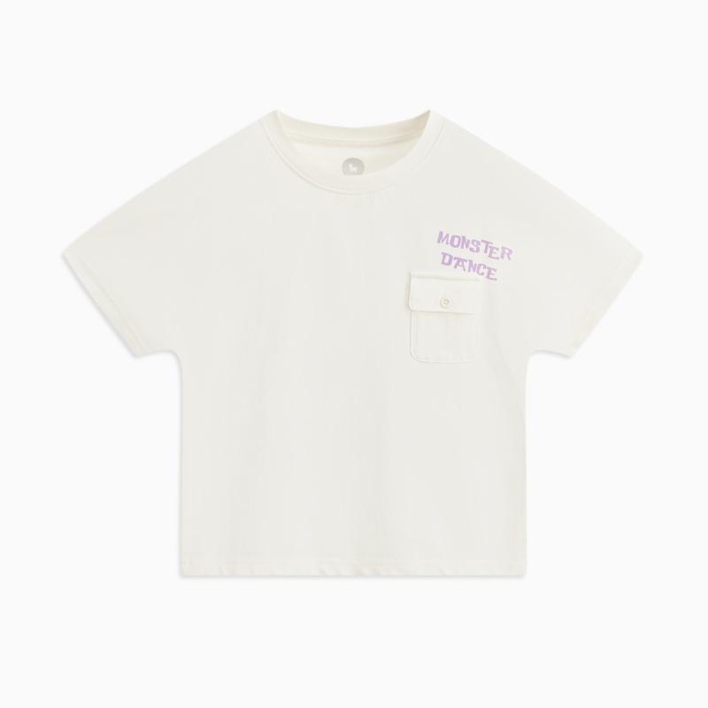 Tシャツ キッズ 男の子 夏 半袖 子供服 綿 ポリエステル ゆったり 伸縮性 涼しい バックプリント モンスター ラウンドネック スポーツ おしゃれ 白